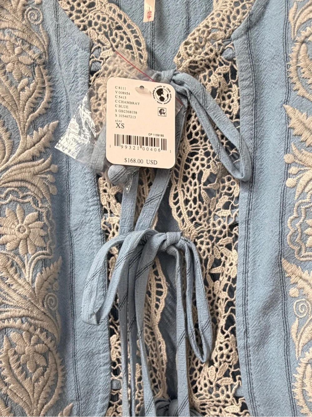 Free People Bali Jude Top in Chambray